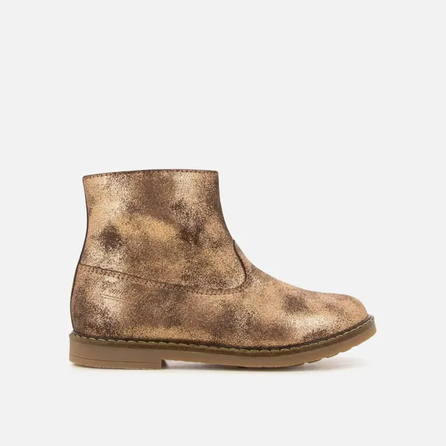 pom-d-api-trip-boots-bottines-enfant-fille-bronze-paillet-cuir-velours image 1