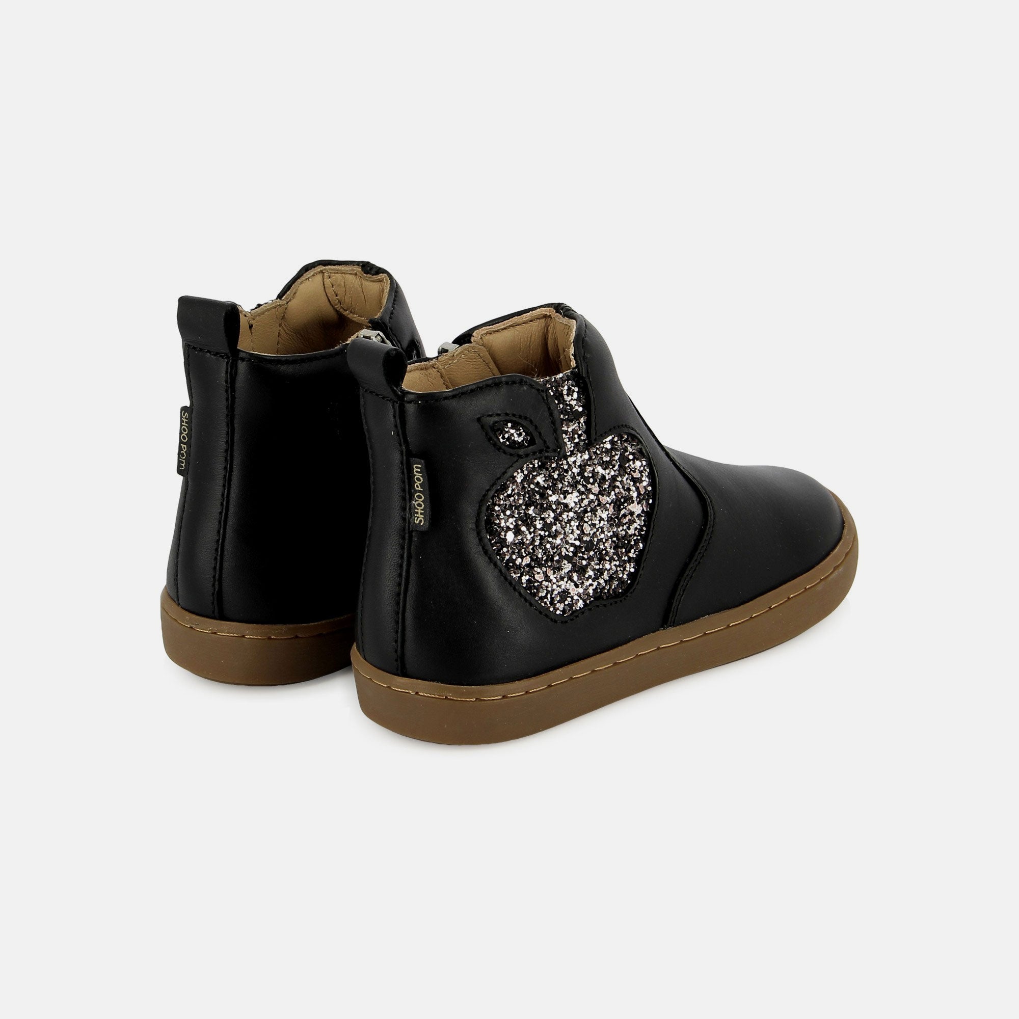 shoo-pom-play-new-apple-bottine-cuir-noir-nappa-gloss-black-metal image 2