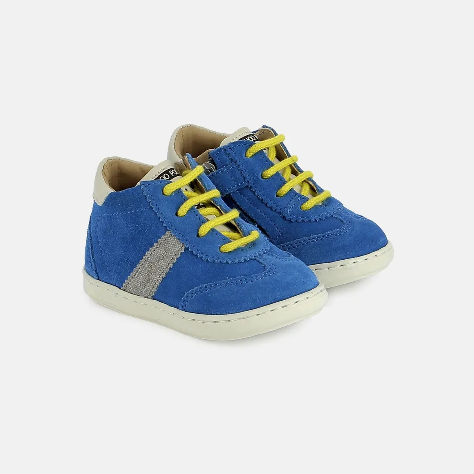 shoo-pom-bouba-lazy-chaussures-premiers-pas-b-b-velours-sky-blue image 1