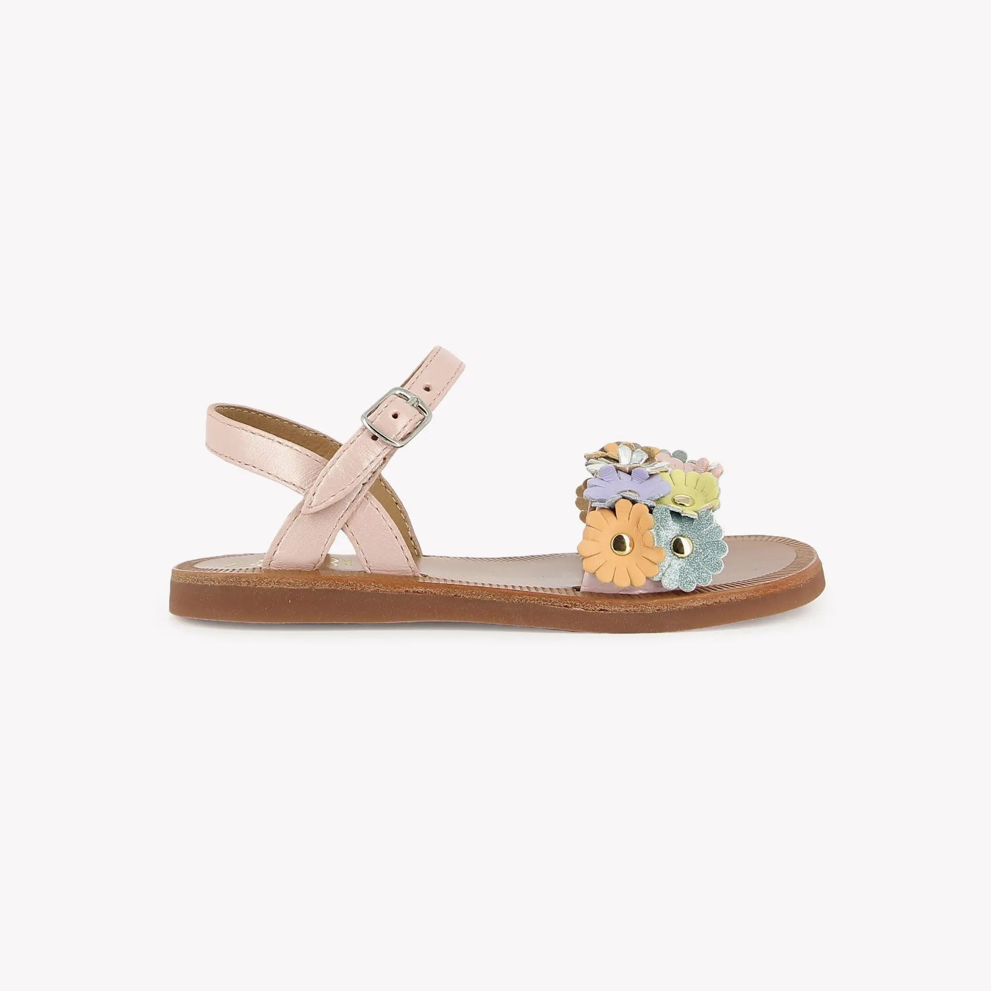 pom-d-api-plagette-multi-flo-sandale-fille-rose-nacre-casiopea image 4