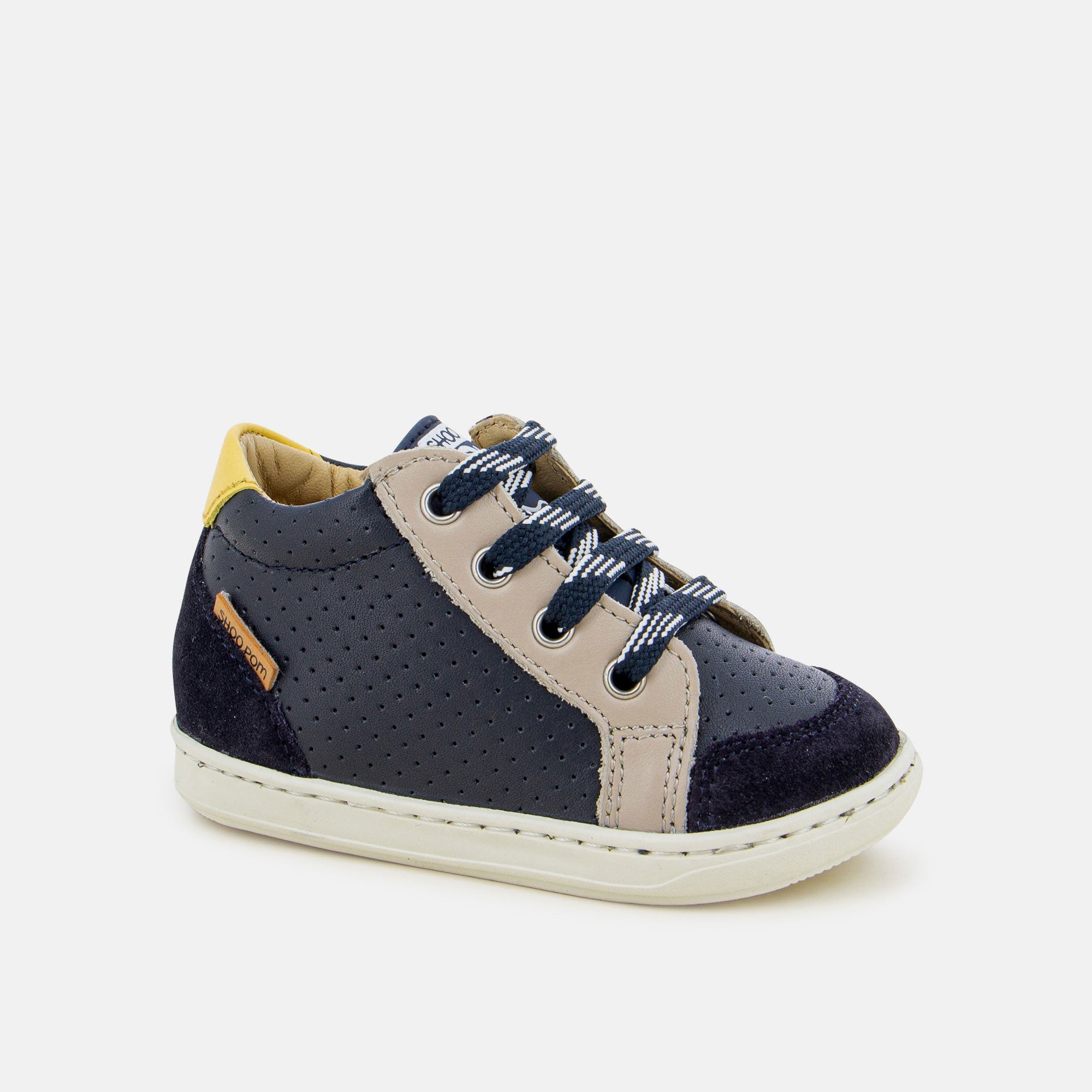 shoo-pom-bouba-zip-box-chaussure-premiers-pas-gar-on-cuir-navy image 1