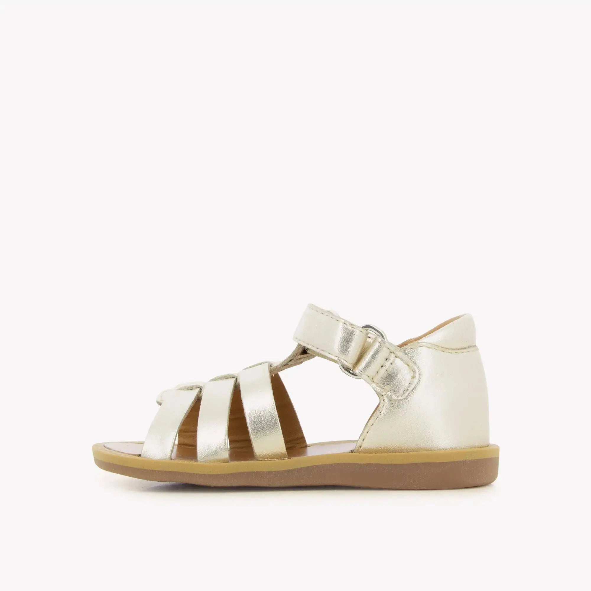 pom-d-api-poppy-strap-laminato-sandales-premiers-pas-fille-platine-scratch image 4
