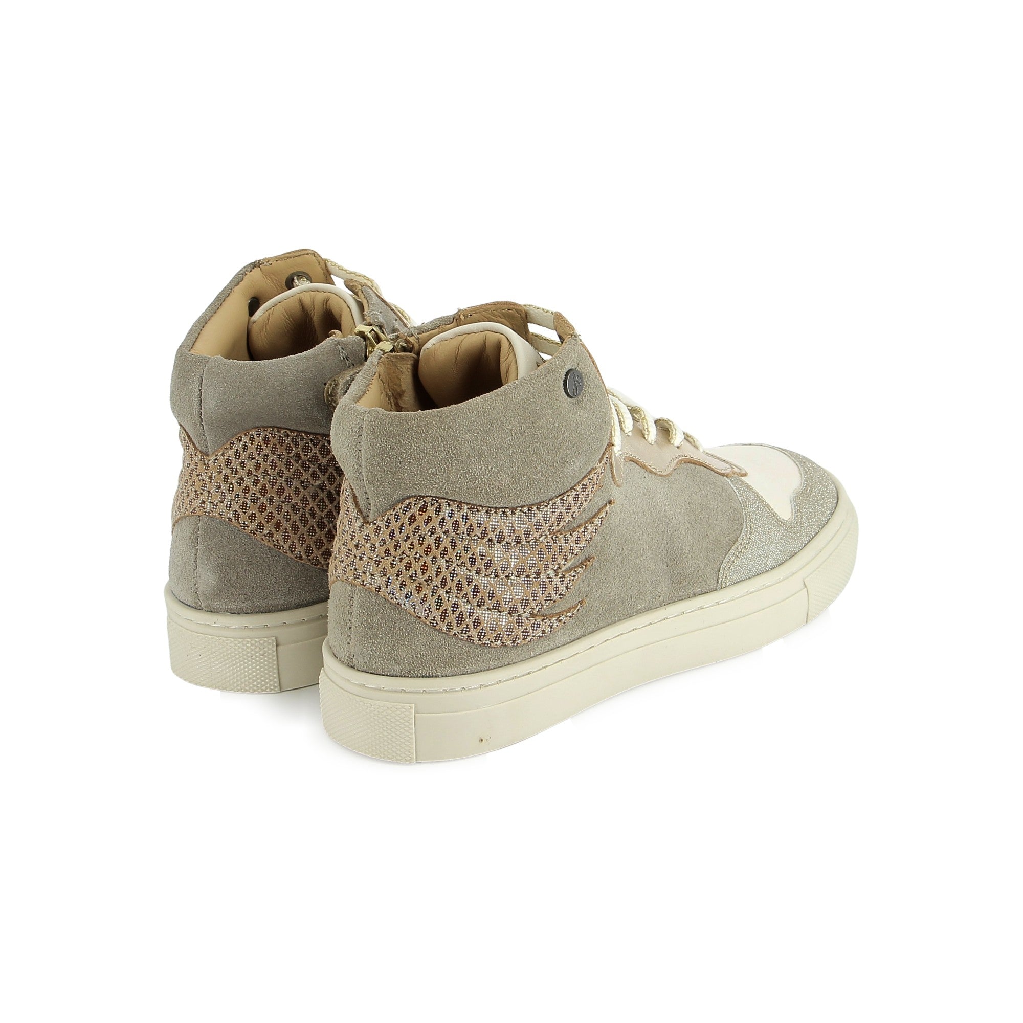 shoo-pom-elow-wings-baskets-hautes-cuir-enfant-beige image 2