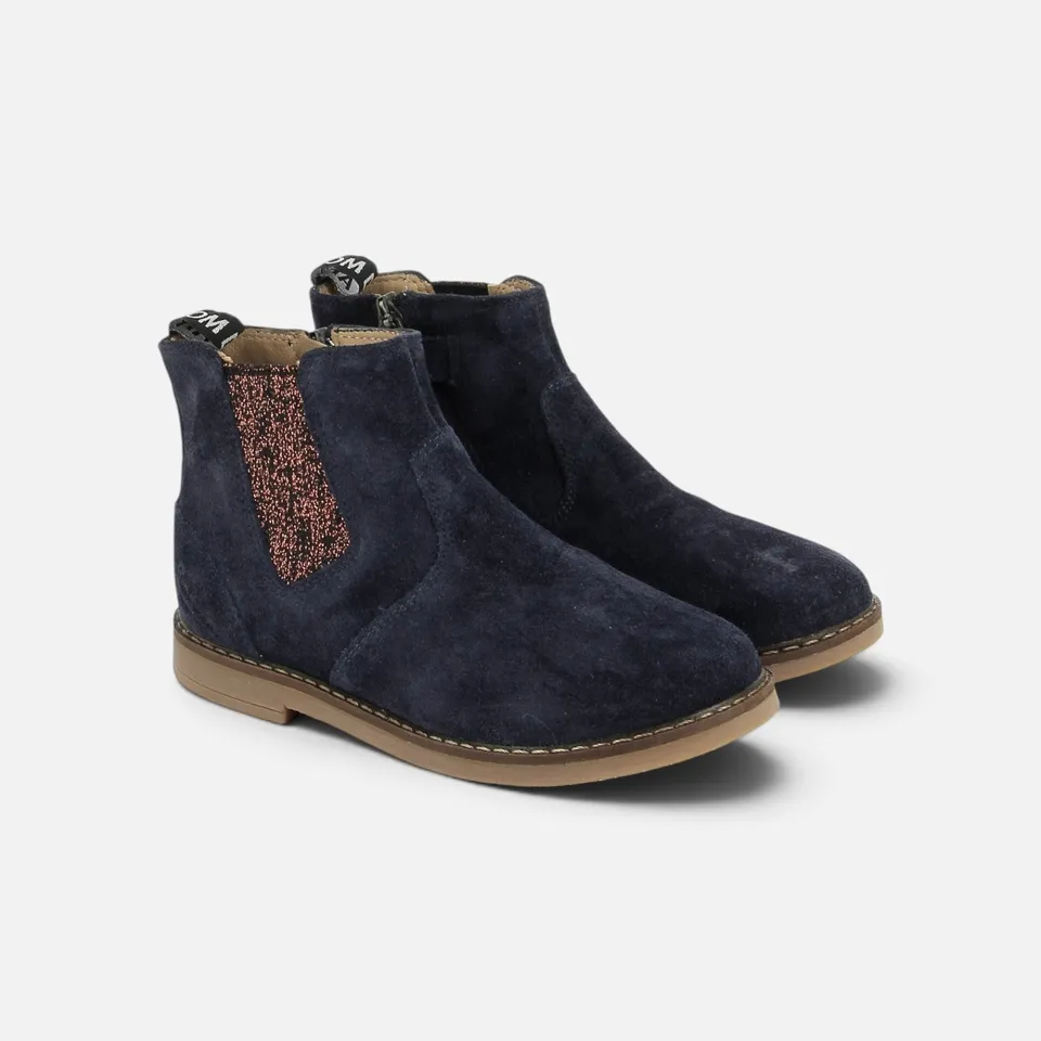 pom-d-api-trip-new-jodzip-chelsea-boot-enfant-cuir-velours-navy image 1