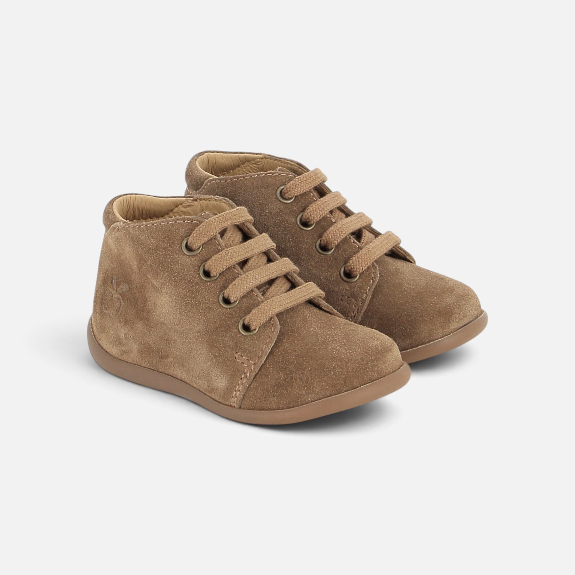 pom-d-api-stand-up-bottine-premiers-pas-gar-on-velours-tabac image 1