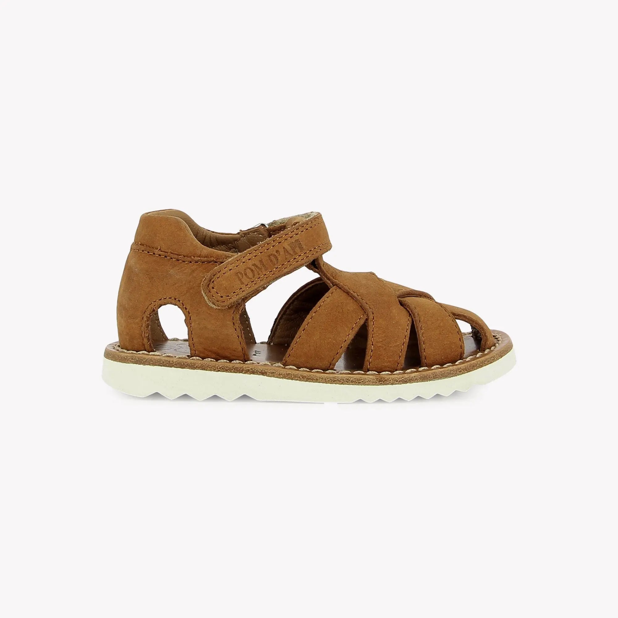 pom-d-api-waff-cross-sandale-enfant-cuir-nubuck-camel image 4