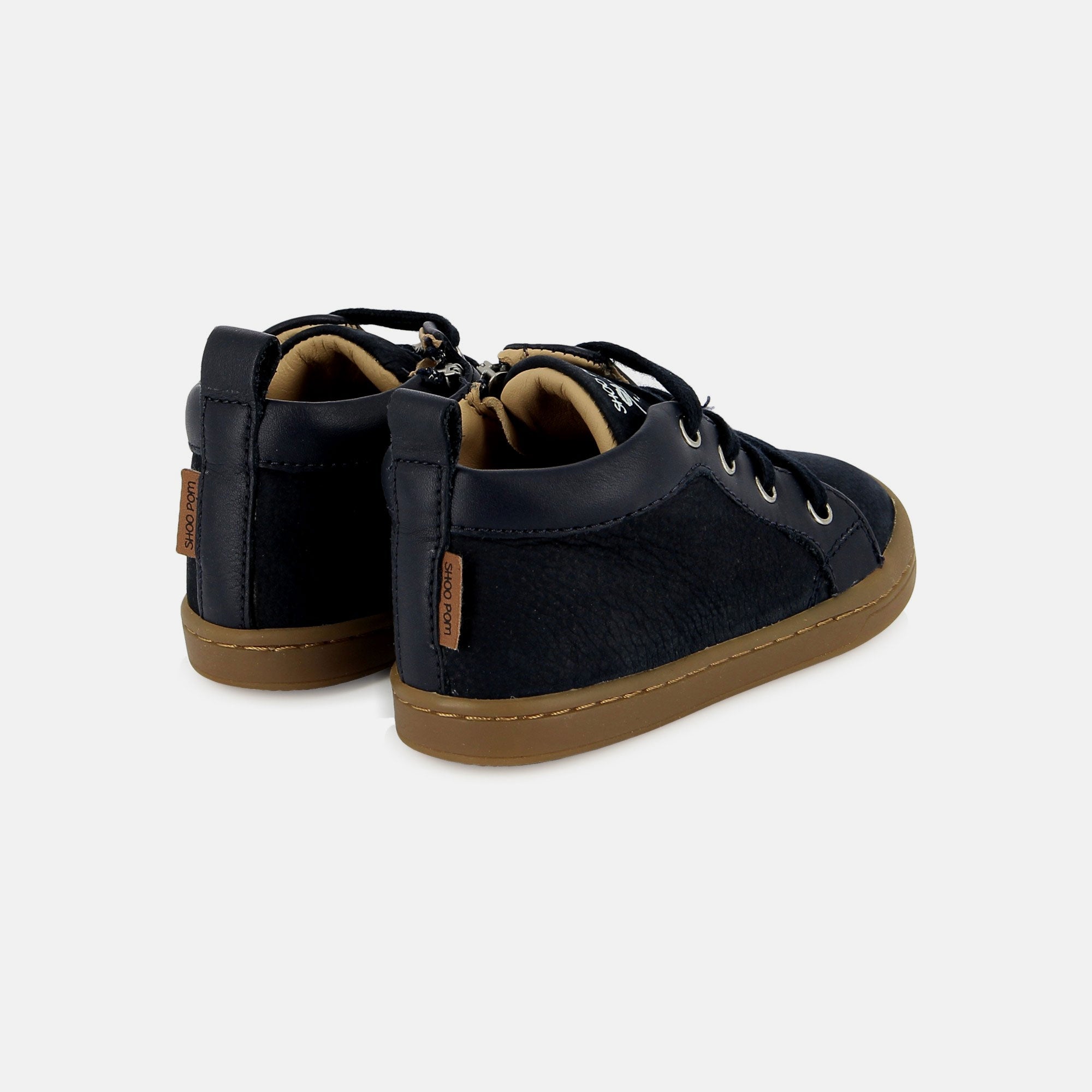 shoo-pom-kikko-base-baskets-premiers-pas-cuir-marine image 2