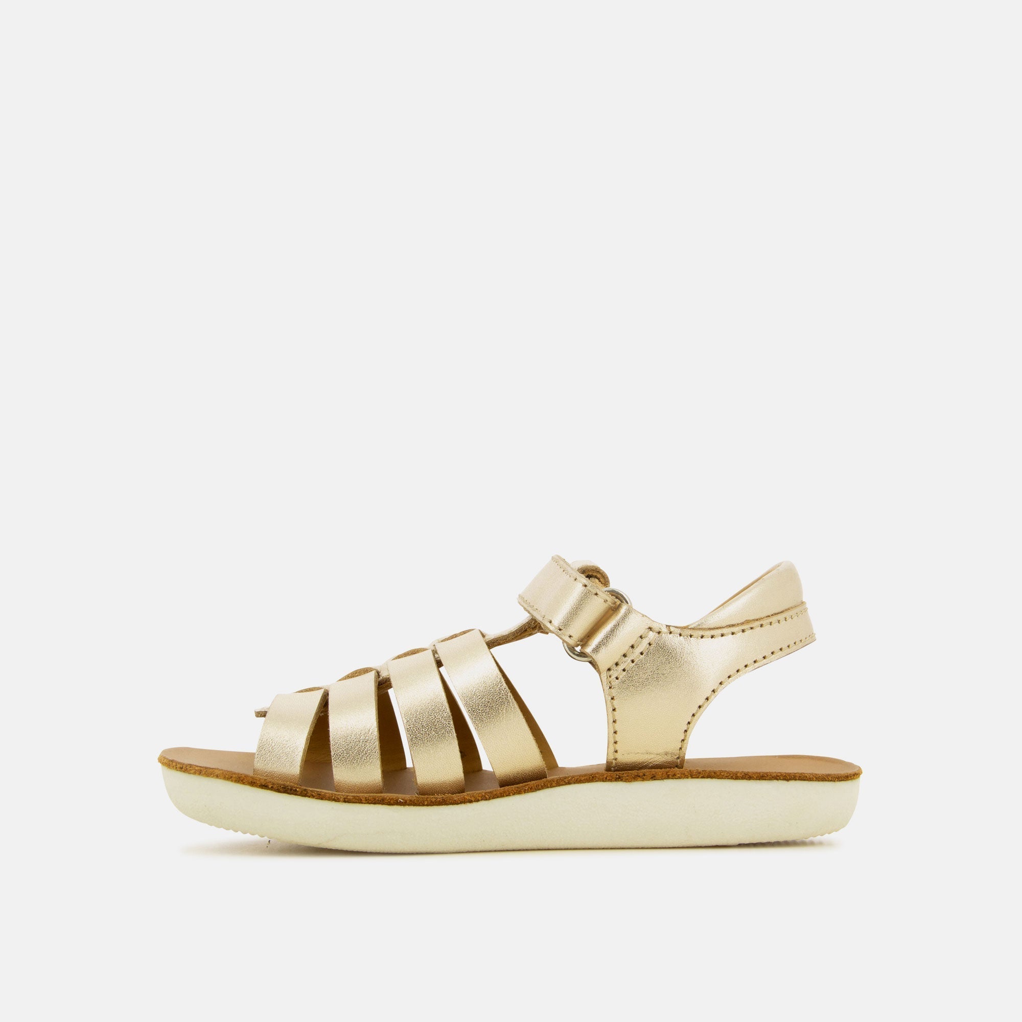 shoo-pom-goa-spart-sandale-cuir-fille-platine-laminato image 4