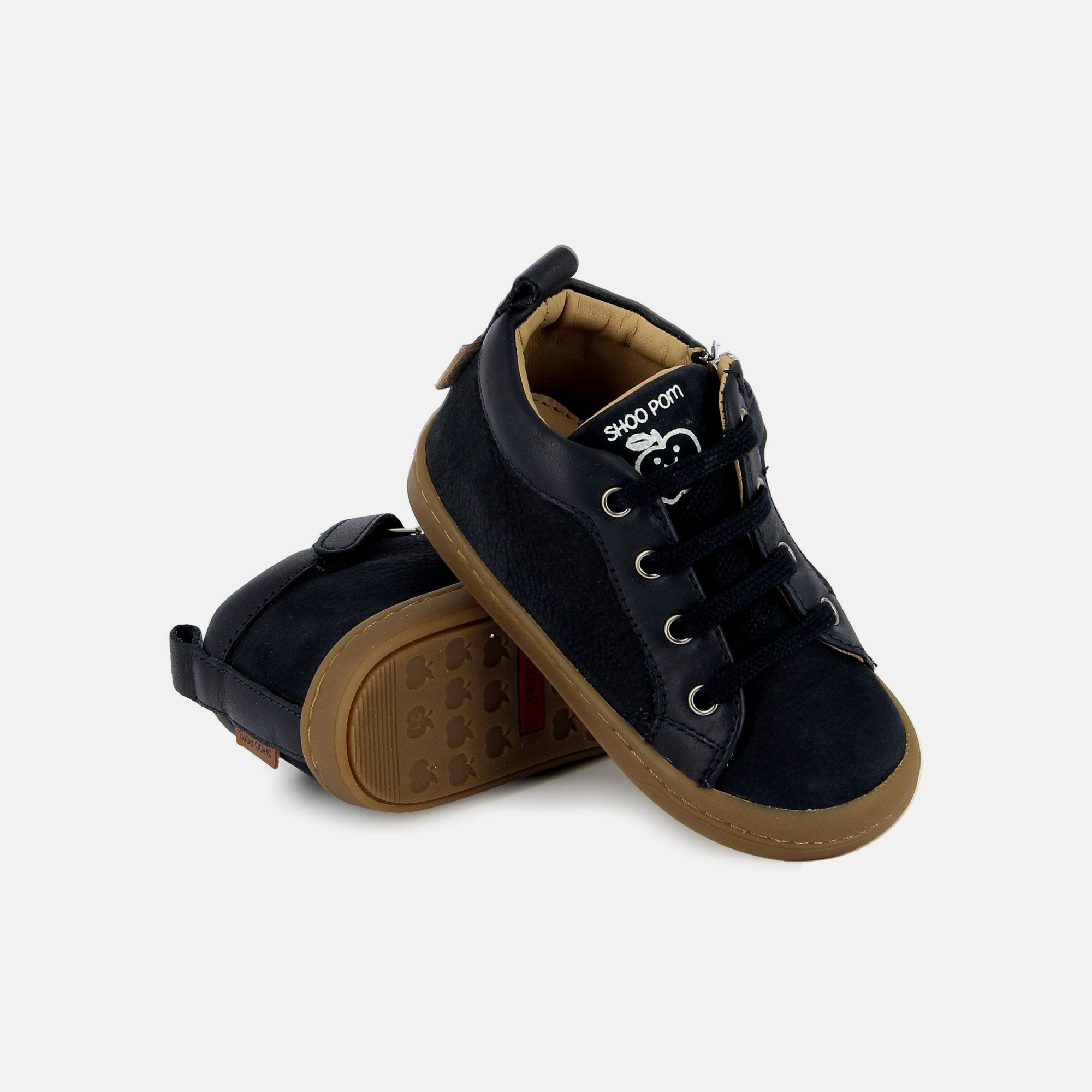 shoo-pom-kikko-base-baskets-premiers-pas-cuir-marine image 3