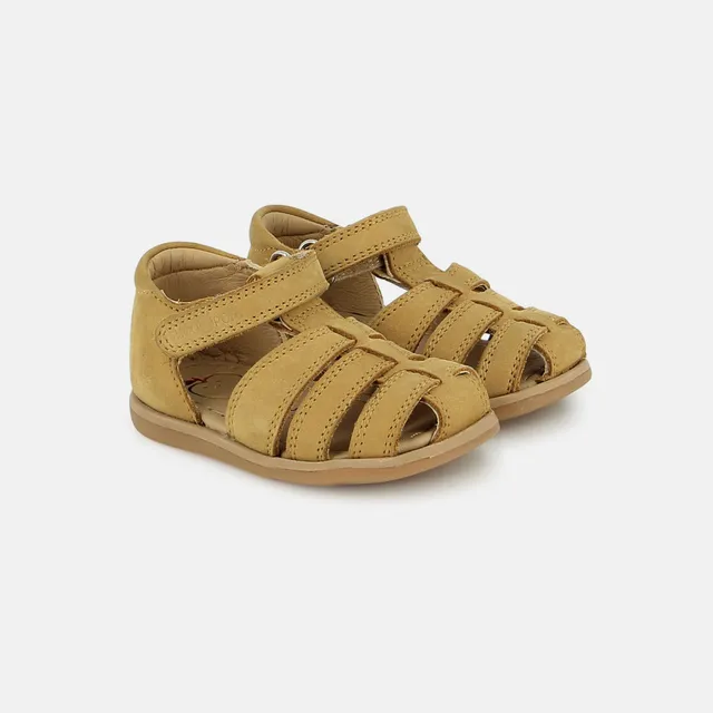 shoo-pom-tity-tonton-sandale-premiers-pas-cuir-nubuck-woestijn-bout-ferm image 1