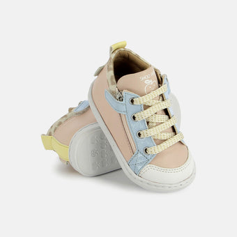 shoo-pom-bouba-bi-zip-chaussures-premiers-pas-b-b-rose-bleu-nappa image 2