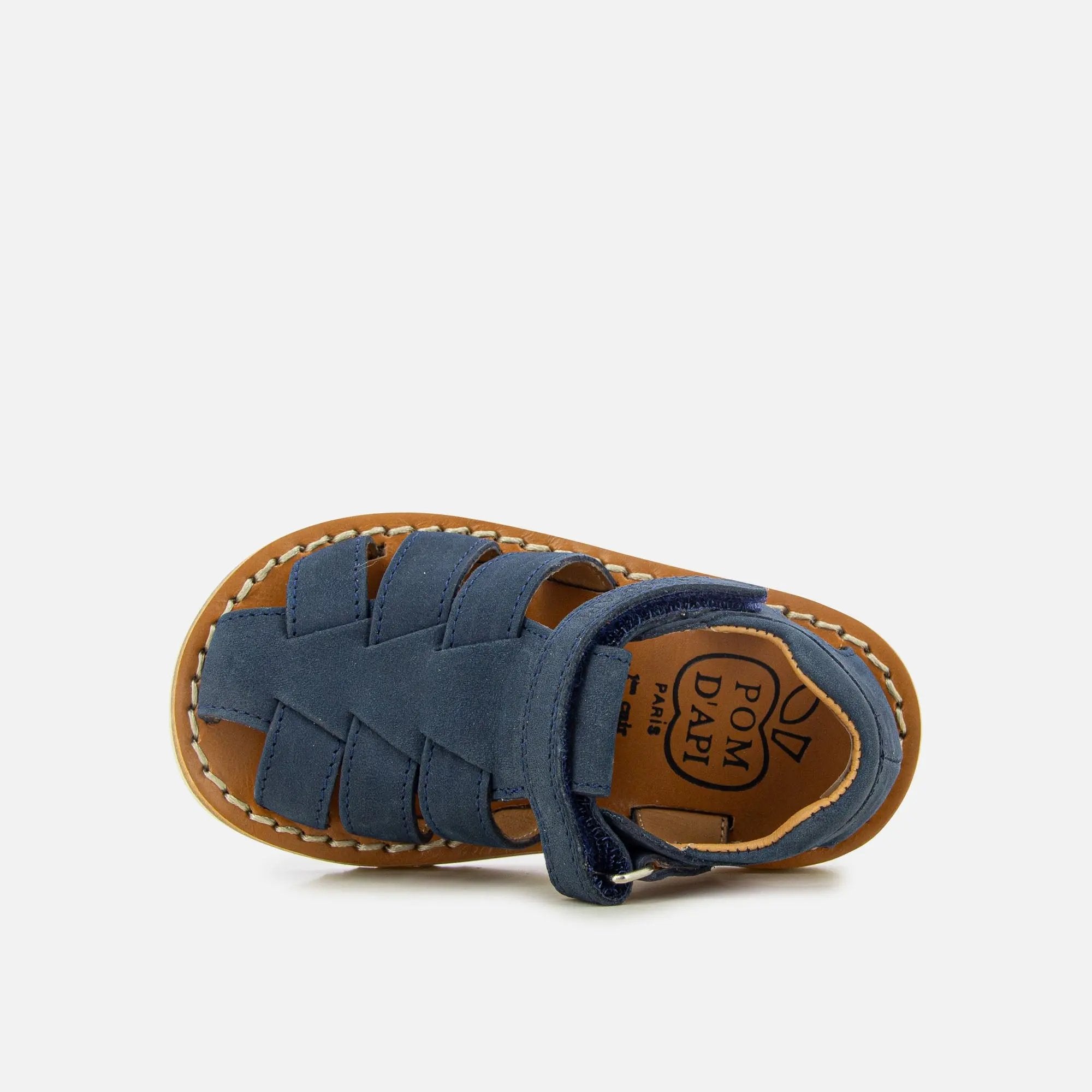 pom-d-api-waff-papy-nubuck-bleu-sandale-premiers-pas-gar-on image 4
