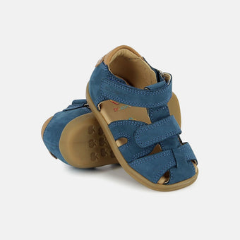 shoo-pom-pika-scratch-sandale-premier-pas-nubuck-bleu-camel image 2