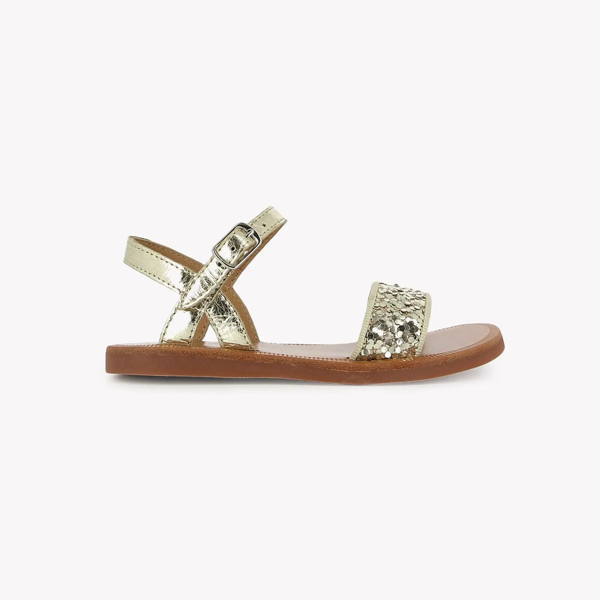 pom-d-api-plagette-buckle-tao-sandale-enfant-platine-or image 4