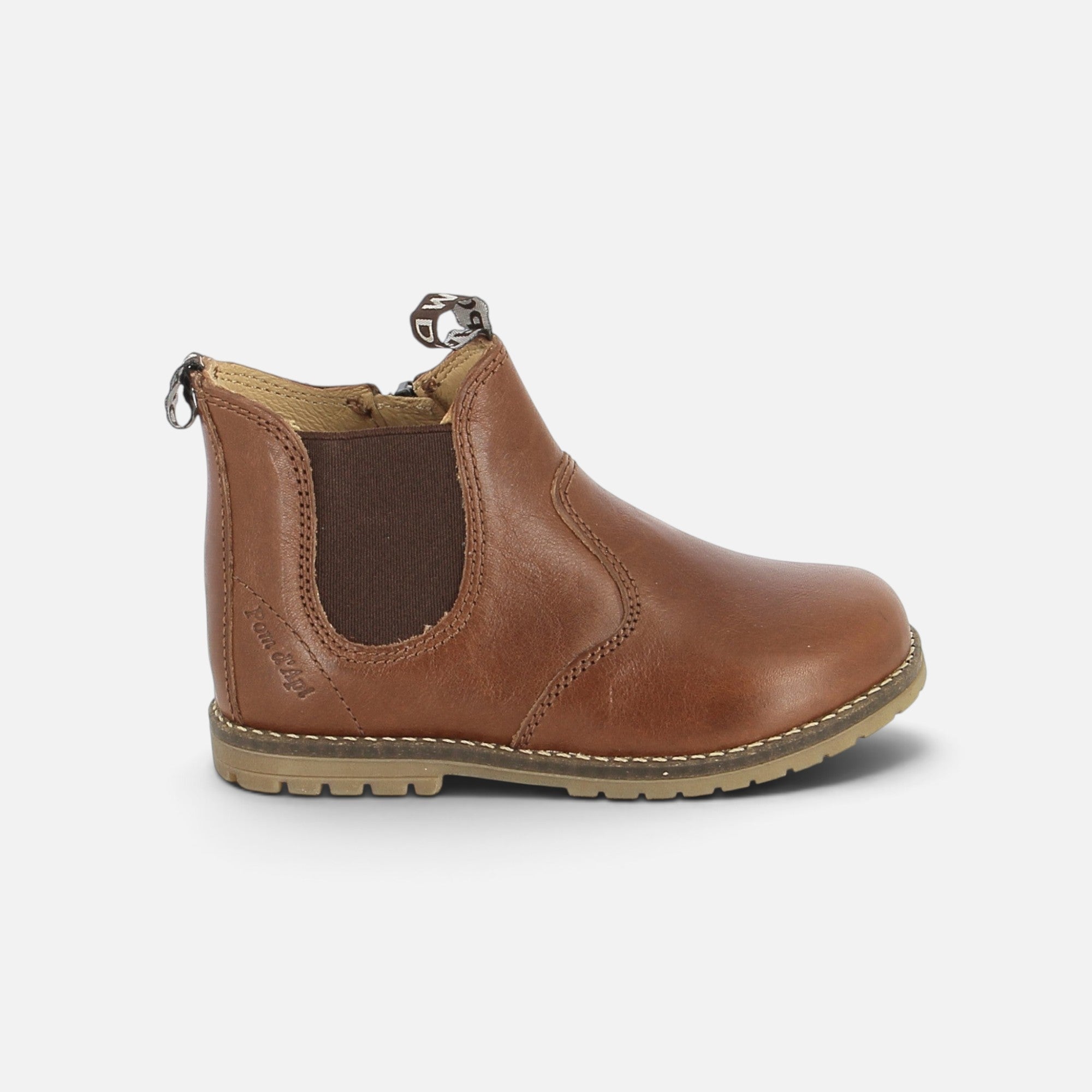 pom-d-api-bob-zip-boots-chelsea-boots-enfant-marron-cuoio image 4