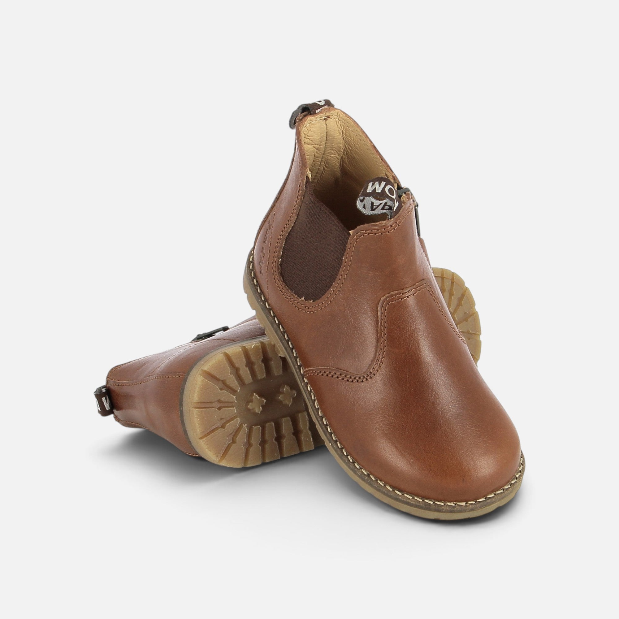 pom-d-api-bob-zip-boots-chelsea-boots-enfant-marron-cuoio image 2