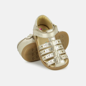shoo-pom-pika-love-sandale-premiers-pas-cuir-laminato-platinum-goud image 2