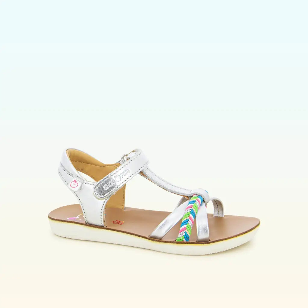 shoo-pom-goa-salom-sandale-fille-cuir-argent-multicolore image 2