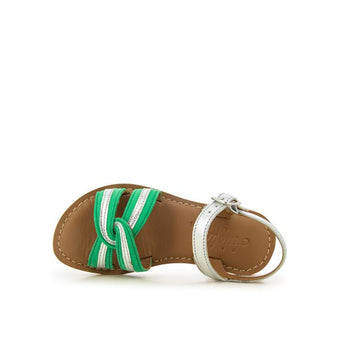 shoo-pom-lazar-zon-sandale-enfant-cuir-vert-argent-grande-pointure image 4