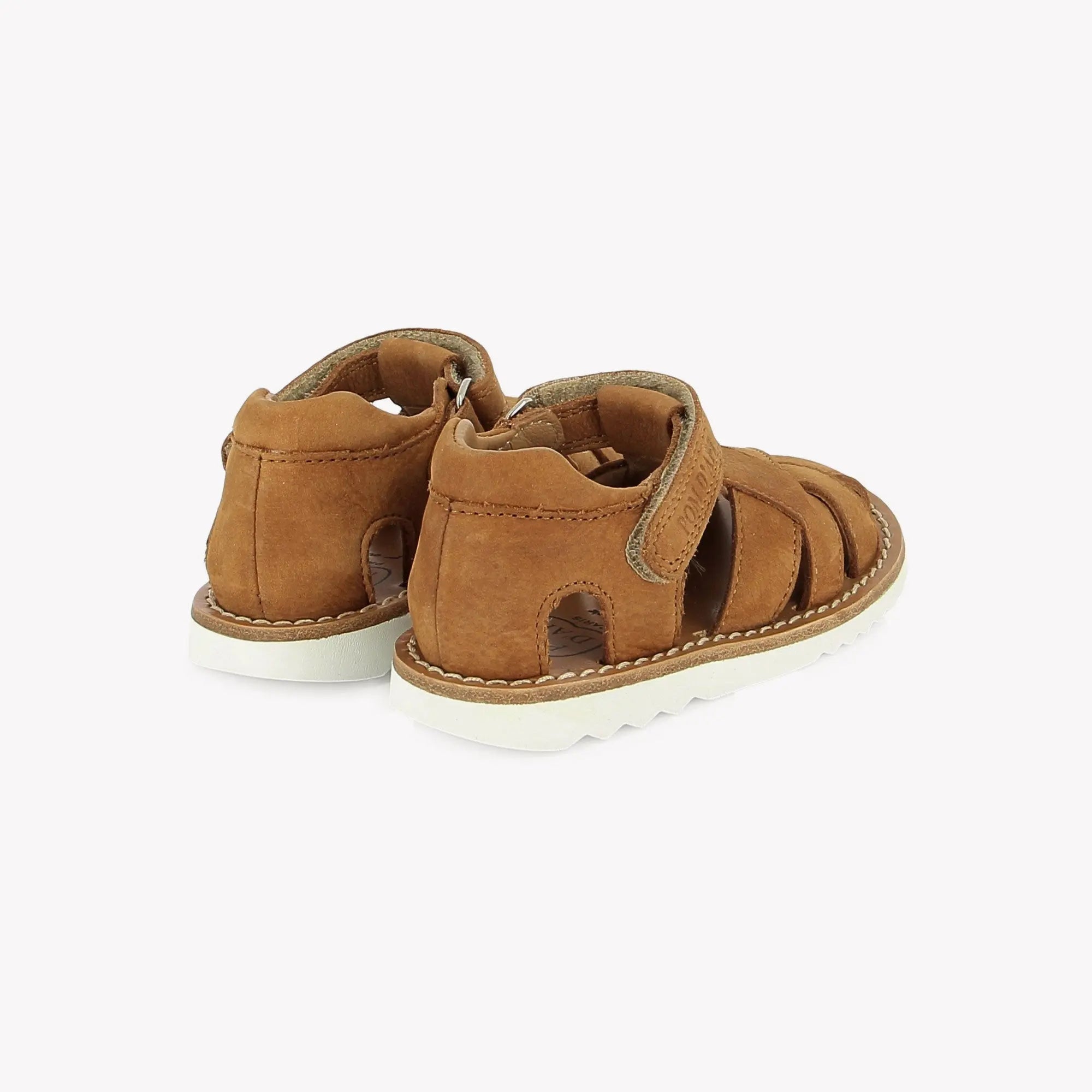 pom-d-api-waff-cross-sandale-enfant-cuir-nubuck-camel image 3