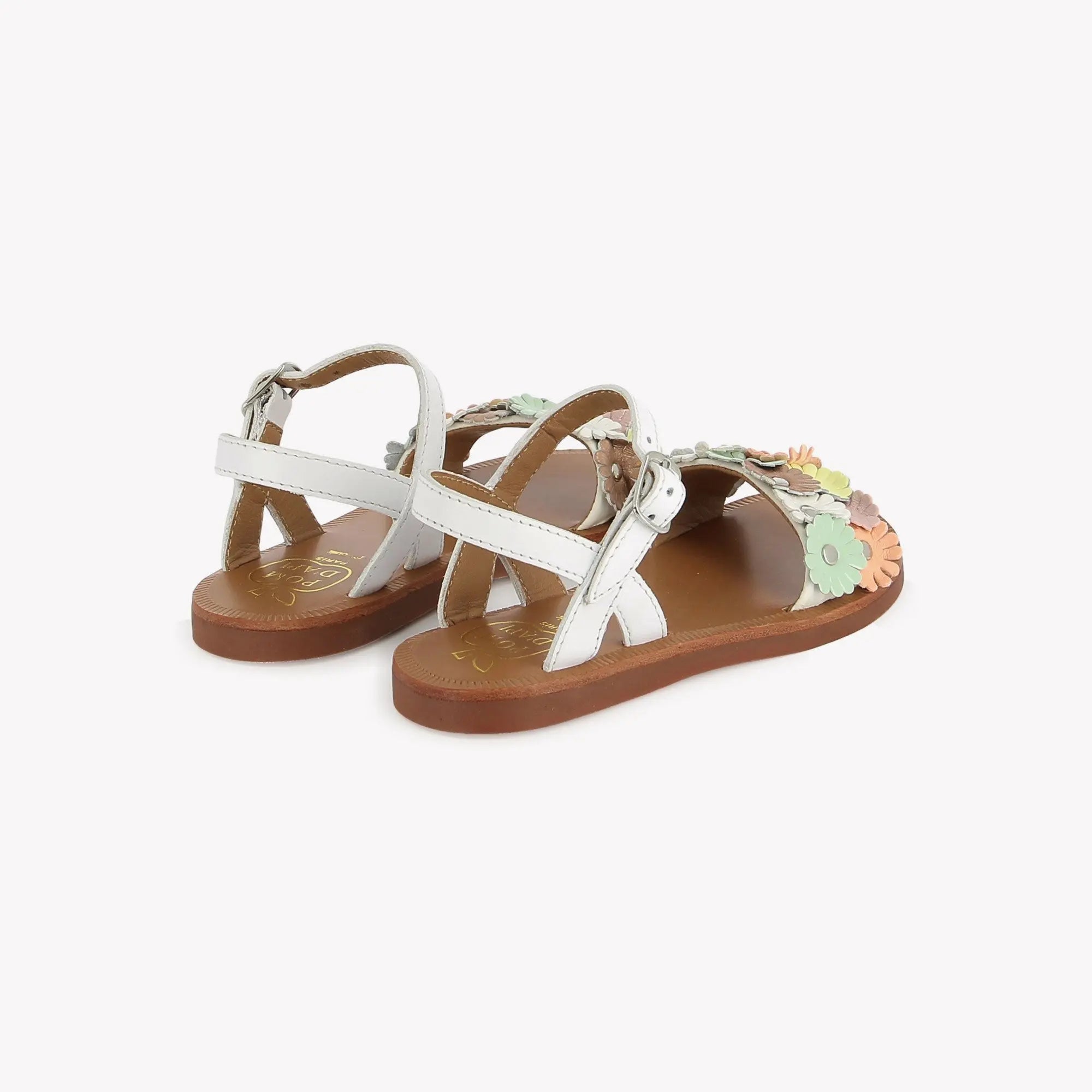 pom-d-api-plagette-multi-flo-sandales-fille-blanc-pastel image 3