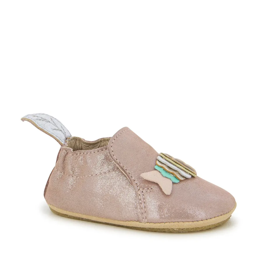 shoo-pom-shoo-bubulle-layette-cuir-b-b-rose-paillet image 1