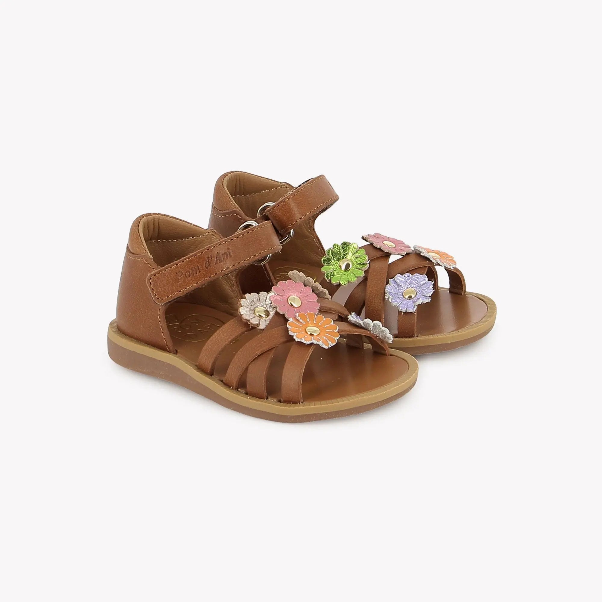 pom-d-api-poppy-spring-vaquetta-camel-sandale-fille-premiers-pas image 1