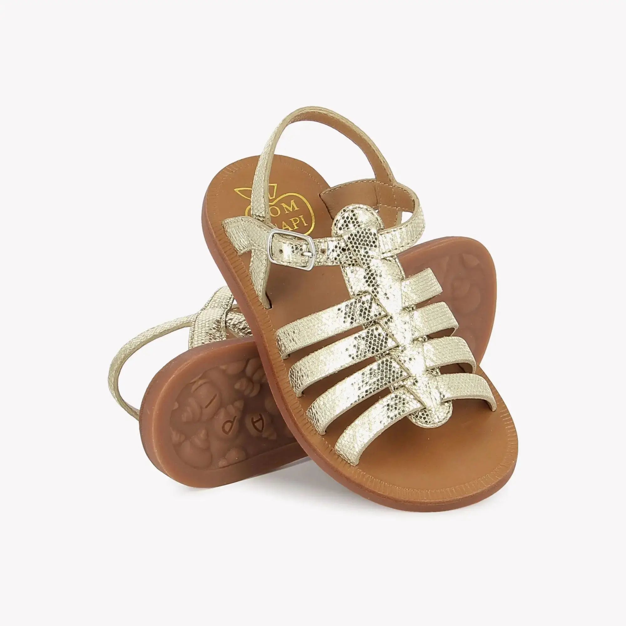 pom-d-api-plagette-strap-sandale-enfant-platine-milos image 2
