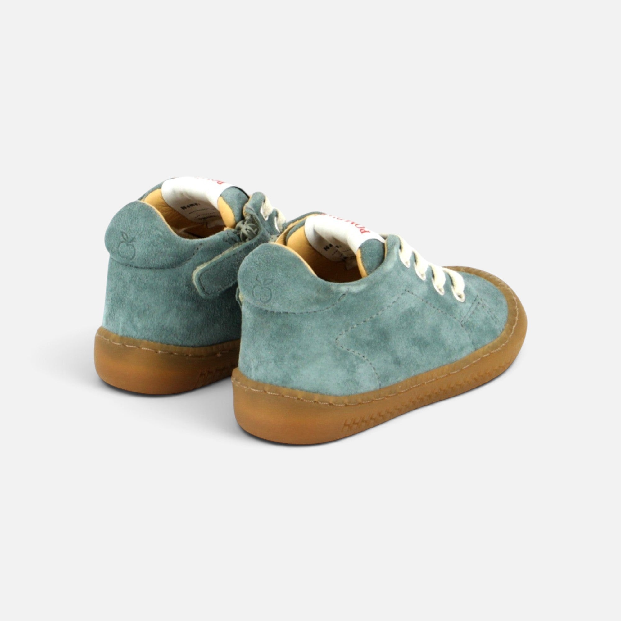 pom-d-api-yaka-walk-chaussure-premiers-pas-gar-on-velours-vert-cinero image 2
