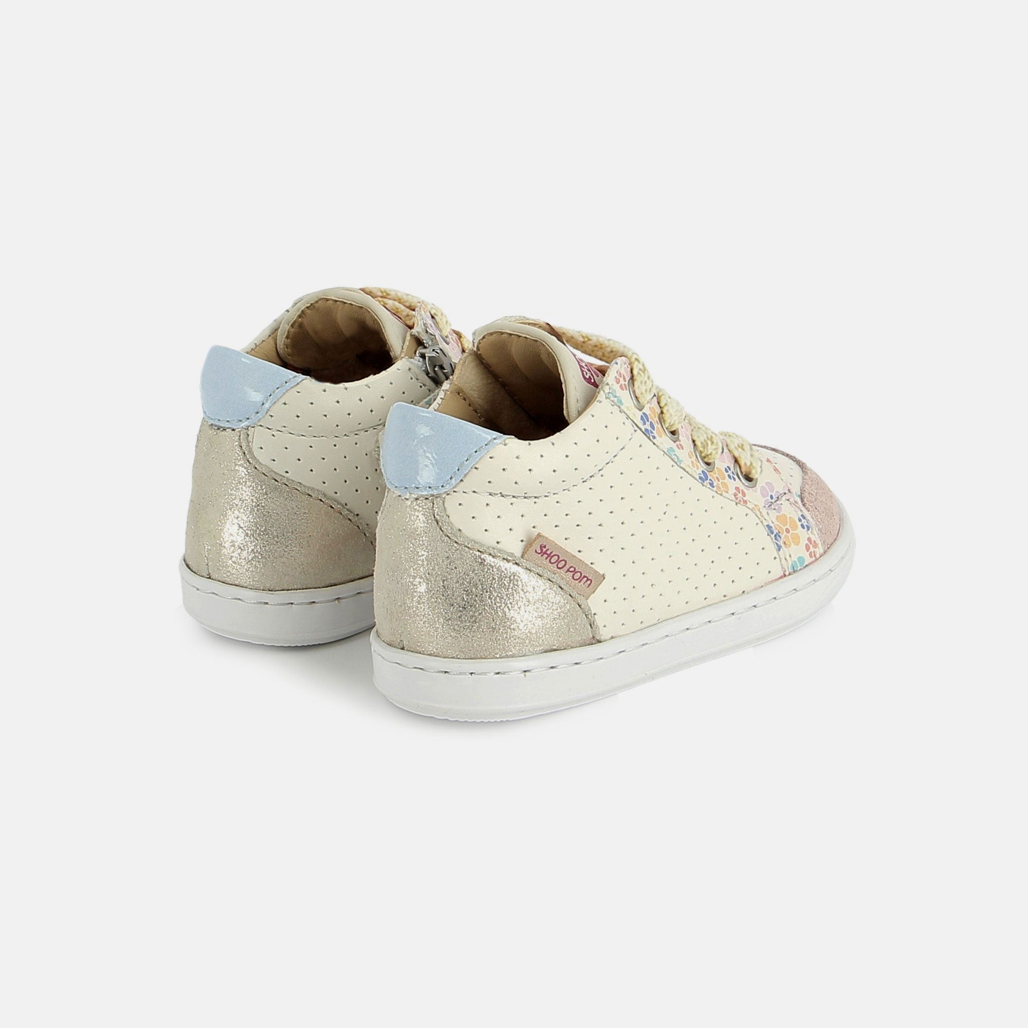 shoo-pom-bouba-zip-box-basket-premiers-pas-cuir-craie-light-pink image 3
