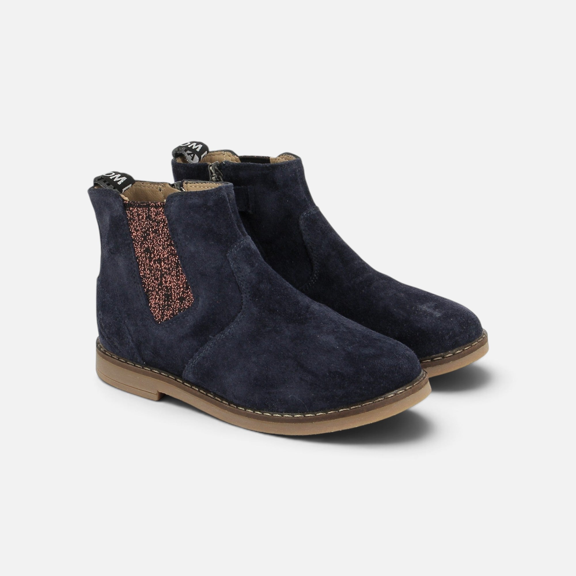 pom-d-api-trip-new-jodzip-chelsea-boot-enfant-cuir-velours-navy image 1