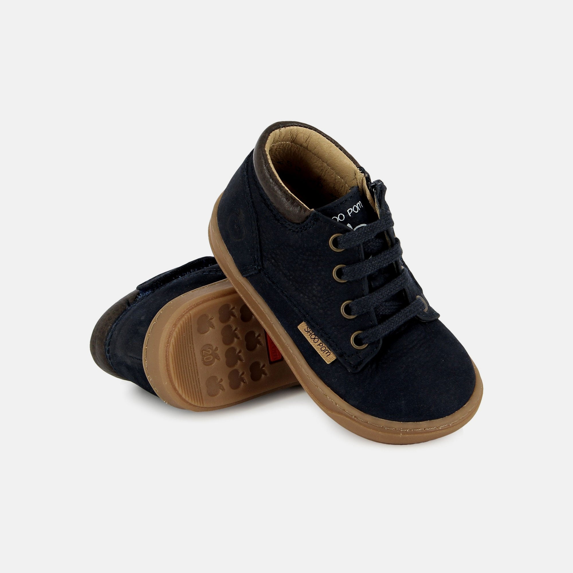 shoo-pom-bouba-zip-desert-basket-premiers-pas-b-b-gar-on-longbeach-navy-choco image 3