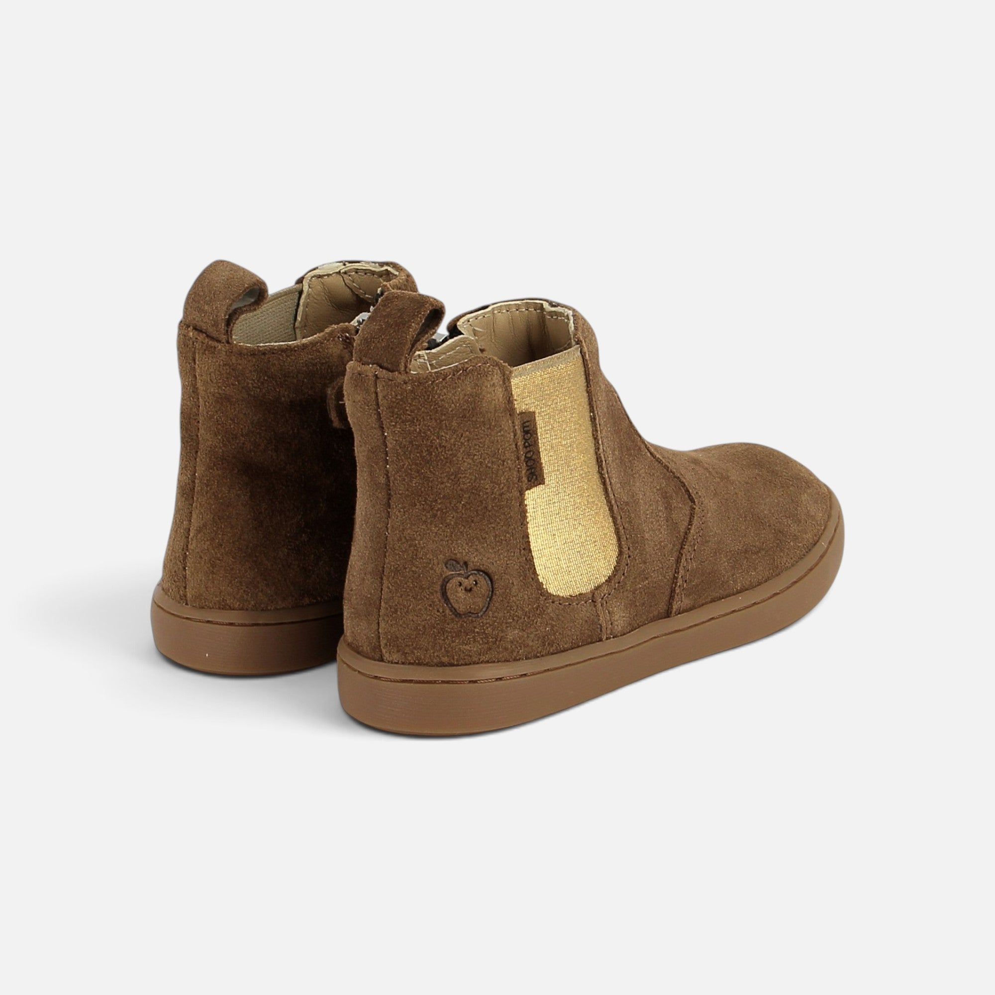 shoo-pom-play-chelsea-bottine-fille-camel-velours-oily image 4