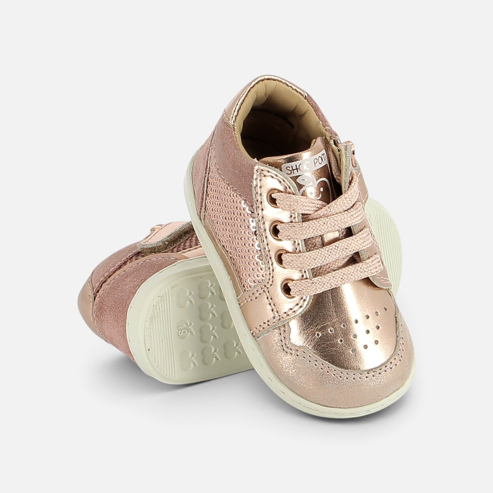 shoo-pom-bouba-bibi-baskets-premiers-pas-copper-laminato-sequin image 2