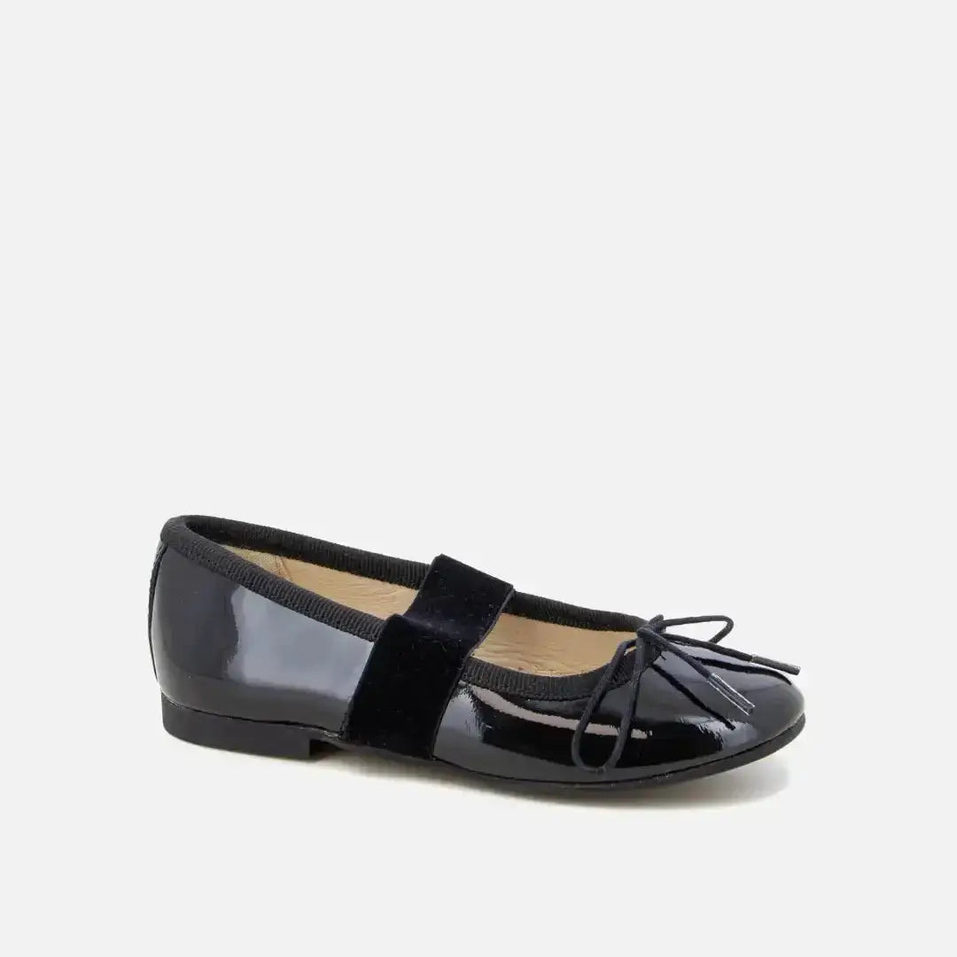 pom-d-api-dory-elast-ballerine-fille-cuir-vernis-noir image 1