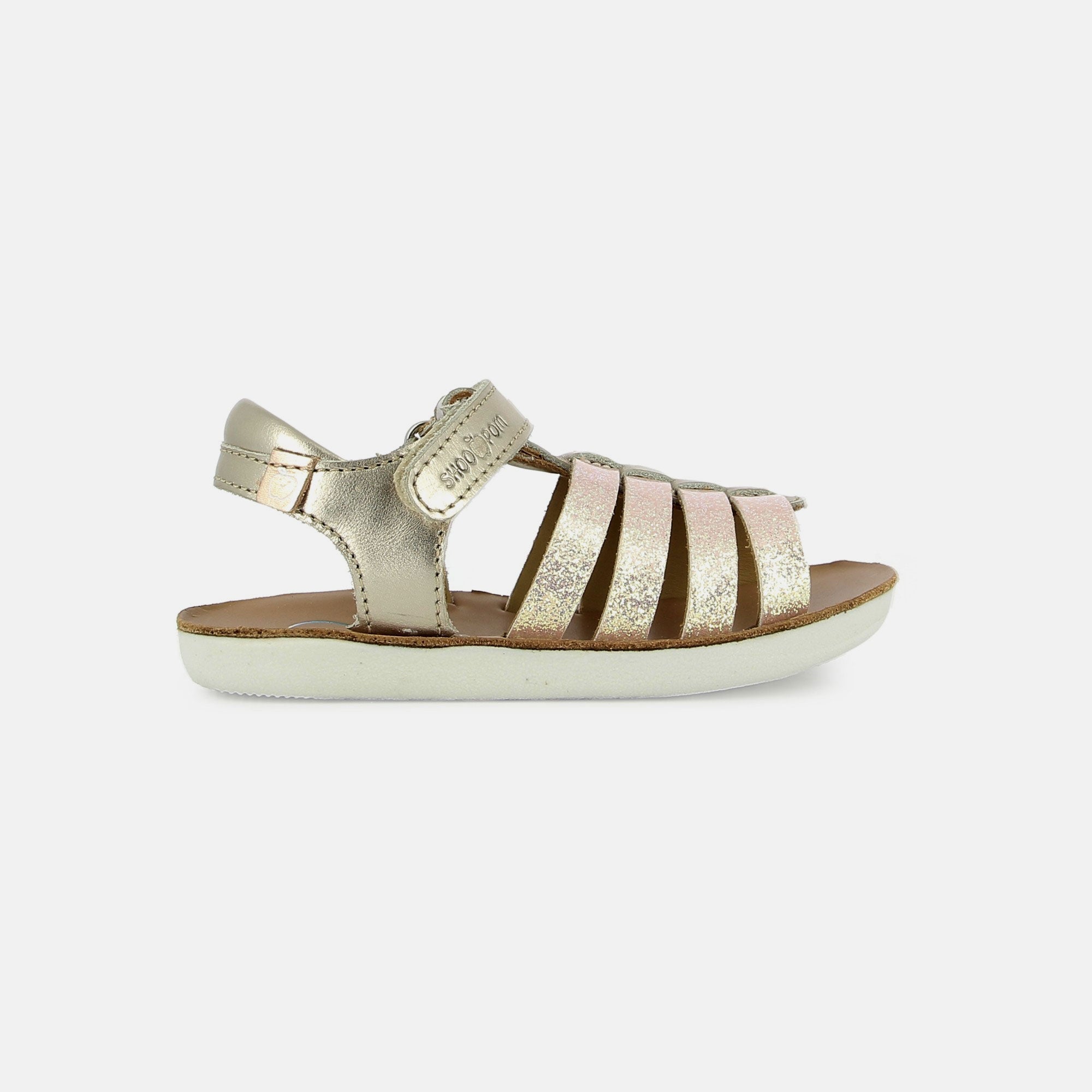 shoo-pom-goa-spart-sandale-cuir-fille-lt-bronze-platine image 4