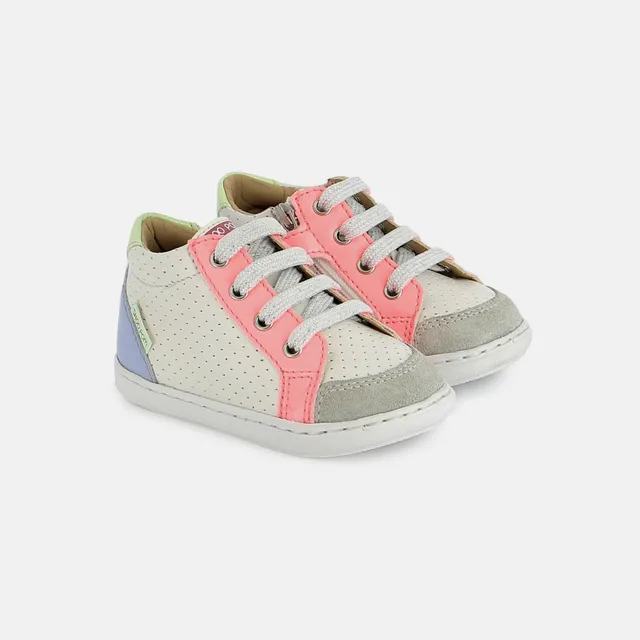 shoo-pom-bouba-zip-box-basket-premiers-pas-craie-pink-neon image 1