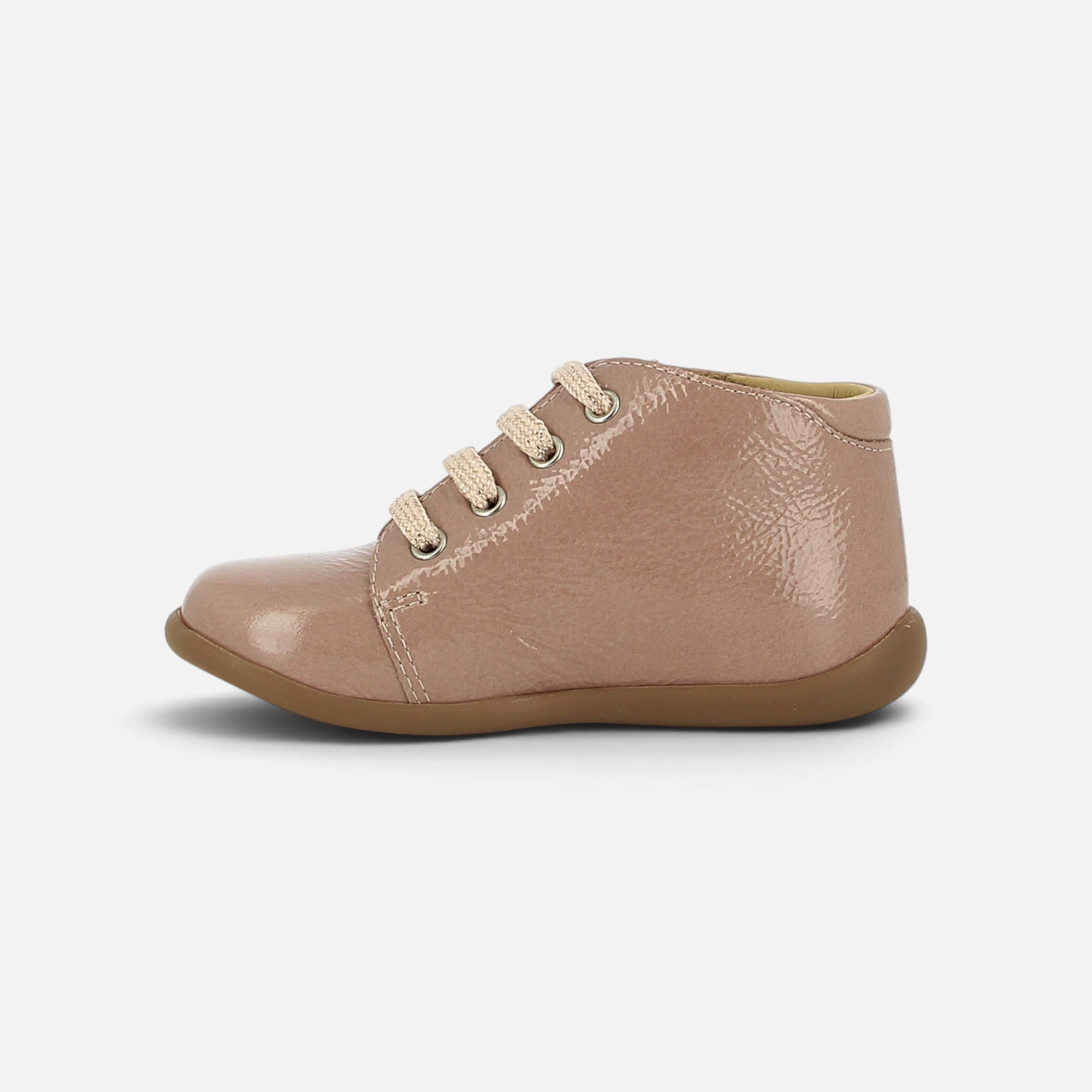 pom-d-api-stand-up-bottine-vernis-wrinkle-pink-chaussure-premiers-pas-fille image 5