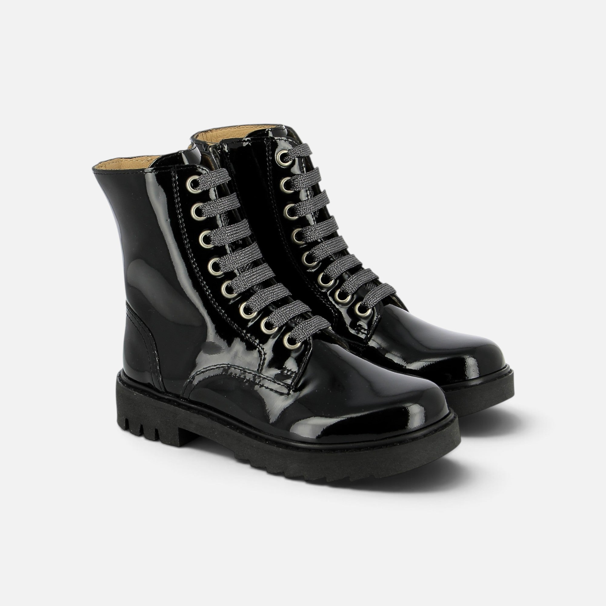 pom-d-api-sid-ranger-boots-vernis-noir-semelle-noire image 1
