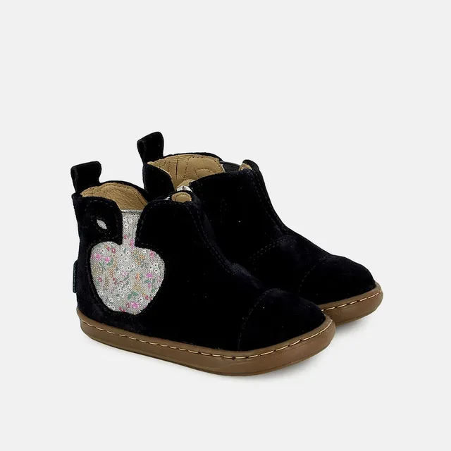 shoo-pom-bouba-apple-bottine-premiers-pas-velours-navy image 1