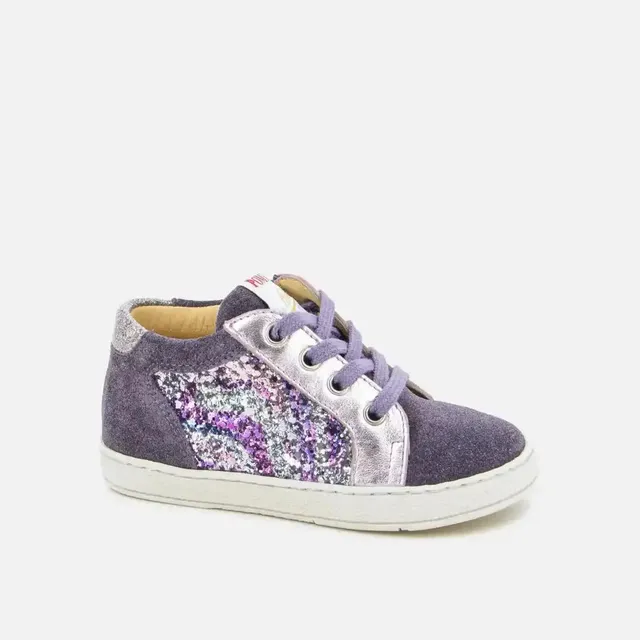pom-d-api-mousse-zip-top-basket-premiers-pas-argent-violet image 1