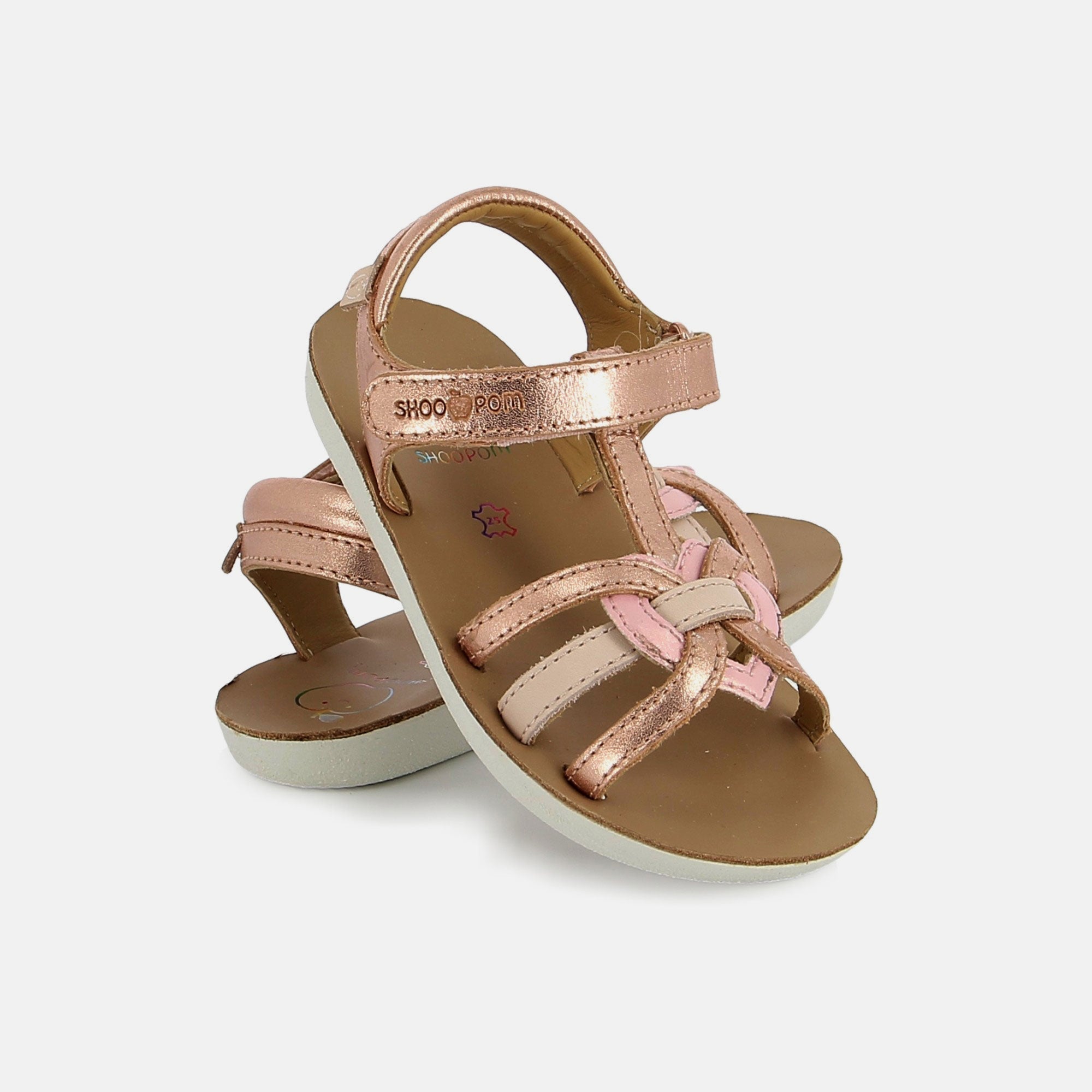 shoo-pom-goa-4ever-sandale-cuir-fille-copper-pink image 2