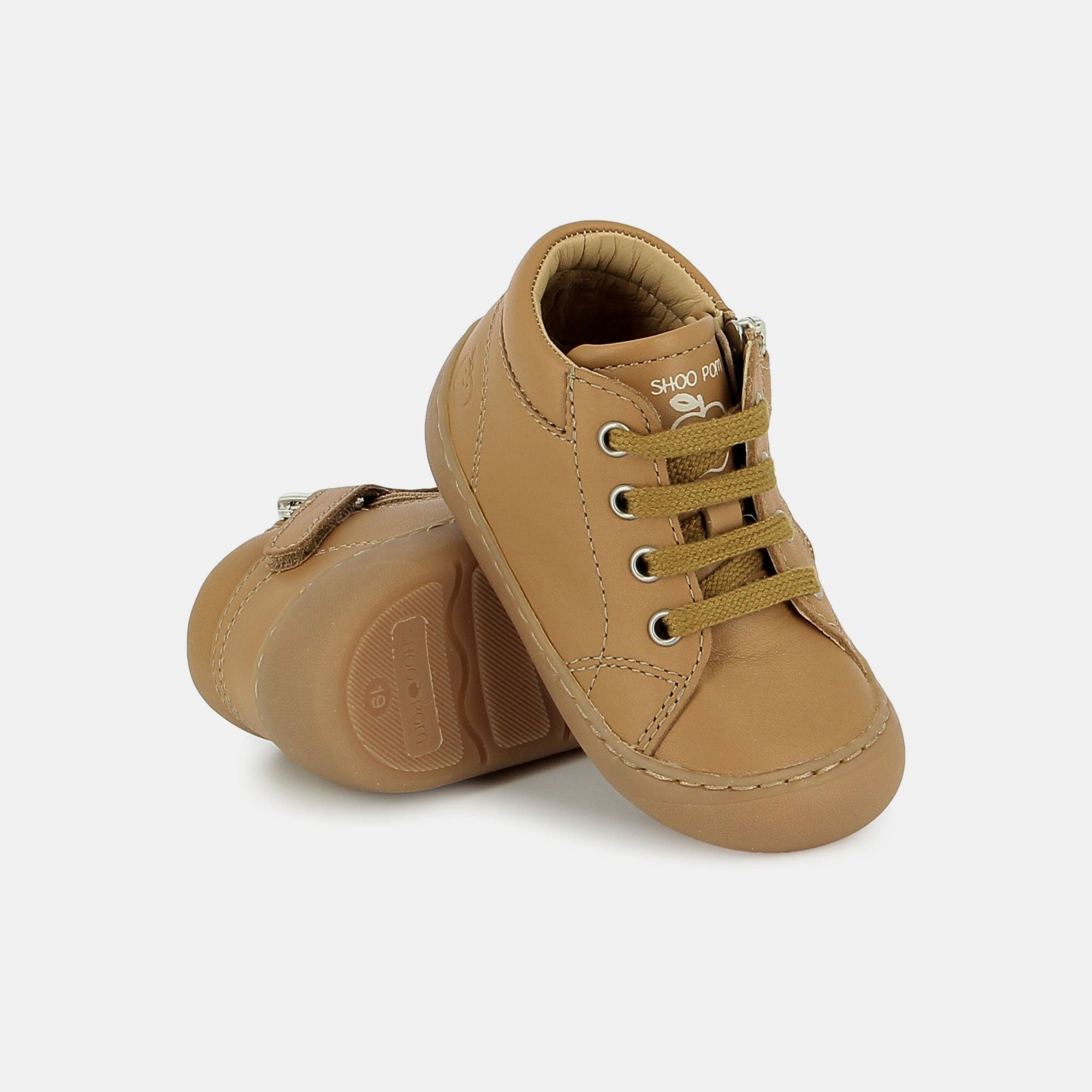 shoo-pom-plum-lace-baskets-barefoot-b-b-nappa-camel-clair-lacets image 2