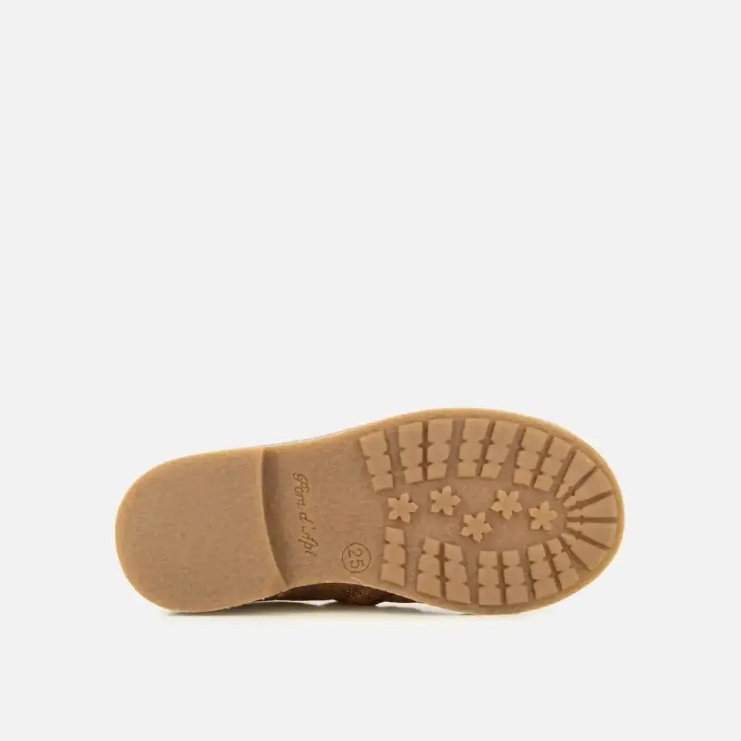 pom-d-api-trip-jodzip-bottine-enfant-cuir-velours-paillet-bronze image 3