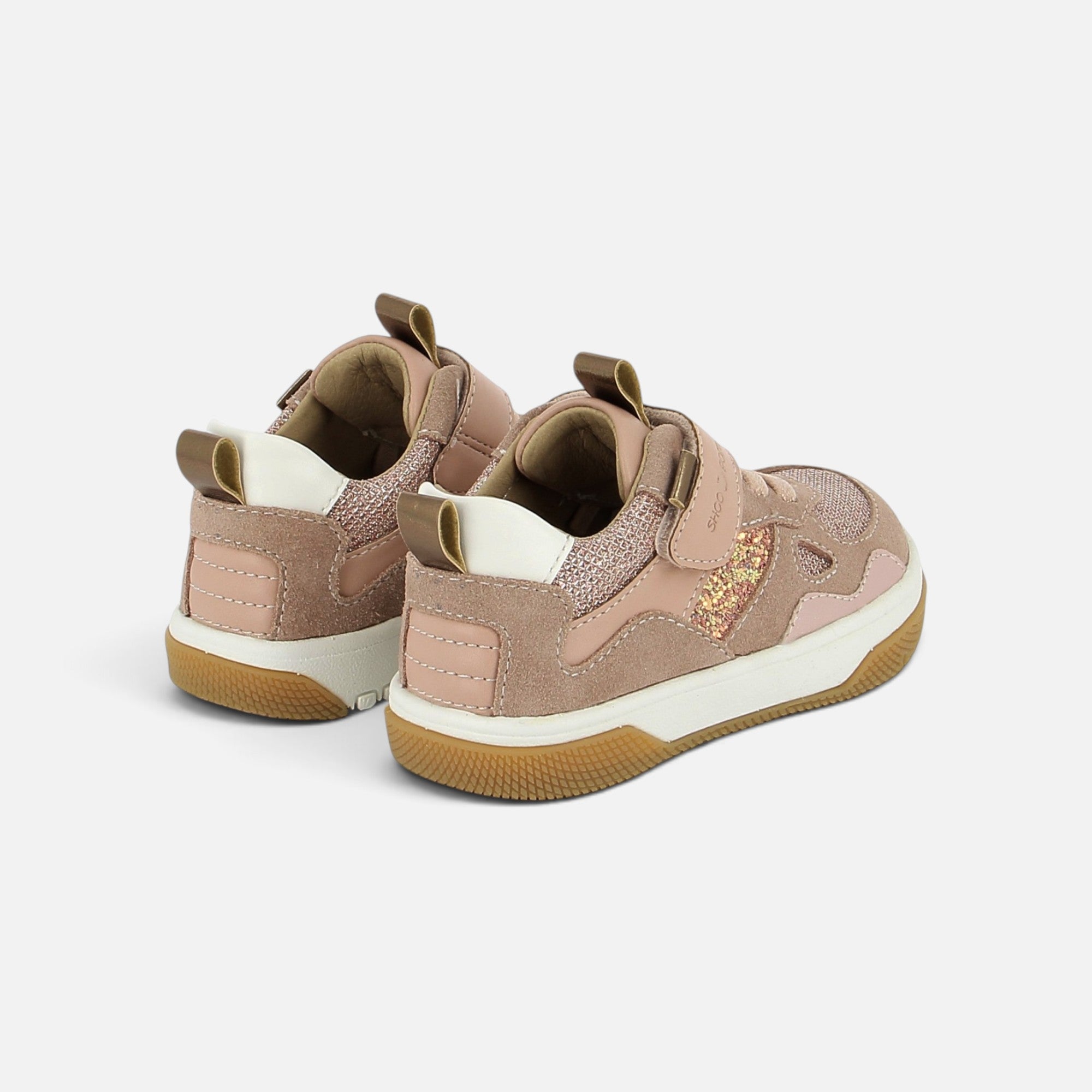 shoo-pom-baresket-jog-baskets-barefoot-fille-velours-glitter-pink image 4