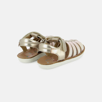 shoo-pom-goa-spart-sandale-enfant-cuir-lt-brons-platinum image 3