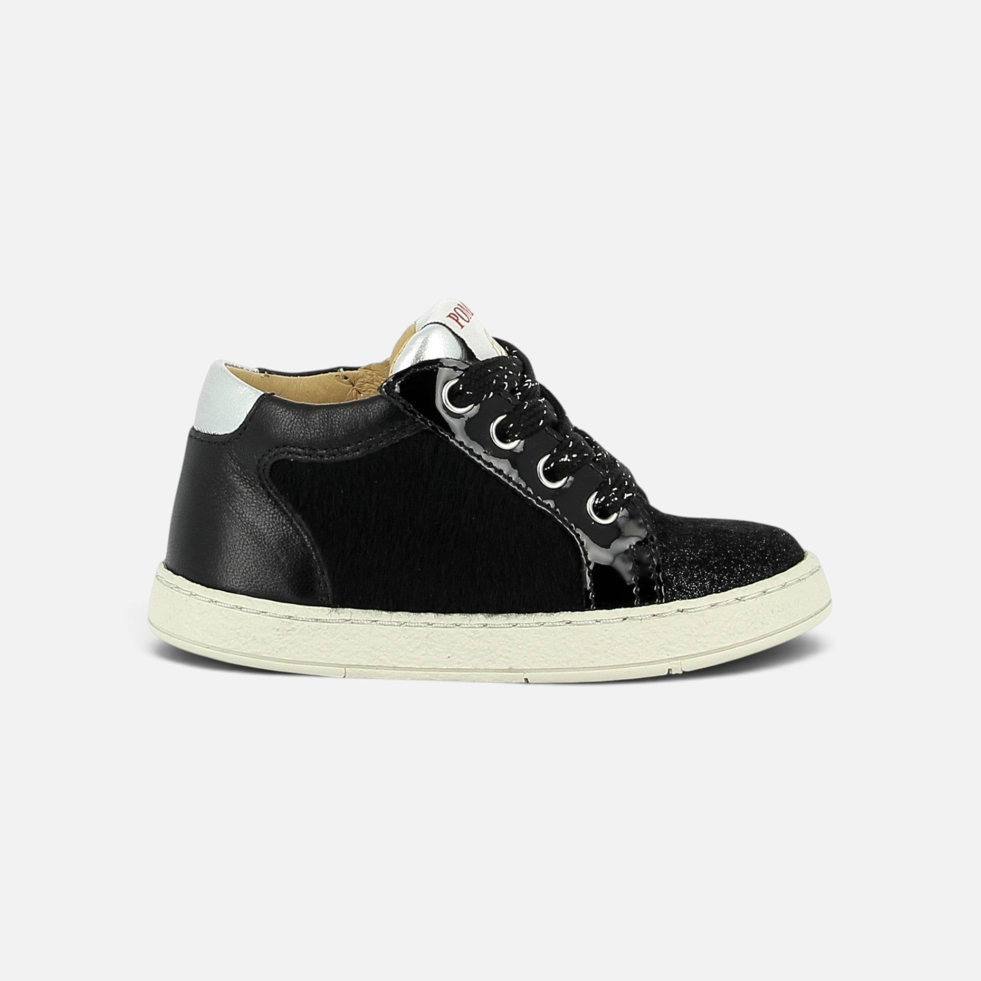 pom-d-api-mousse-zip-top-basket-enfant-fille-noir-star-pony image 4