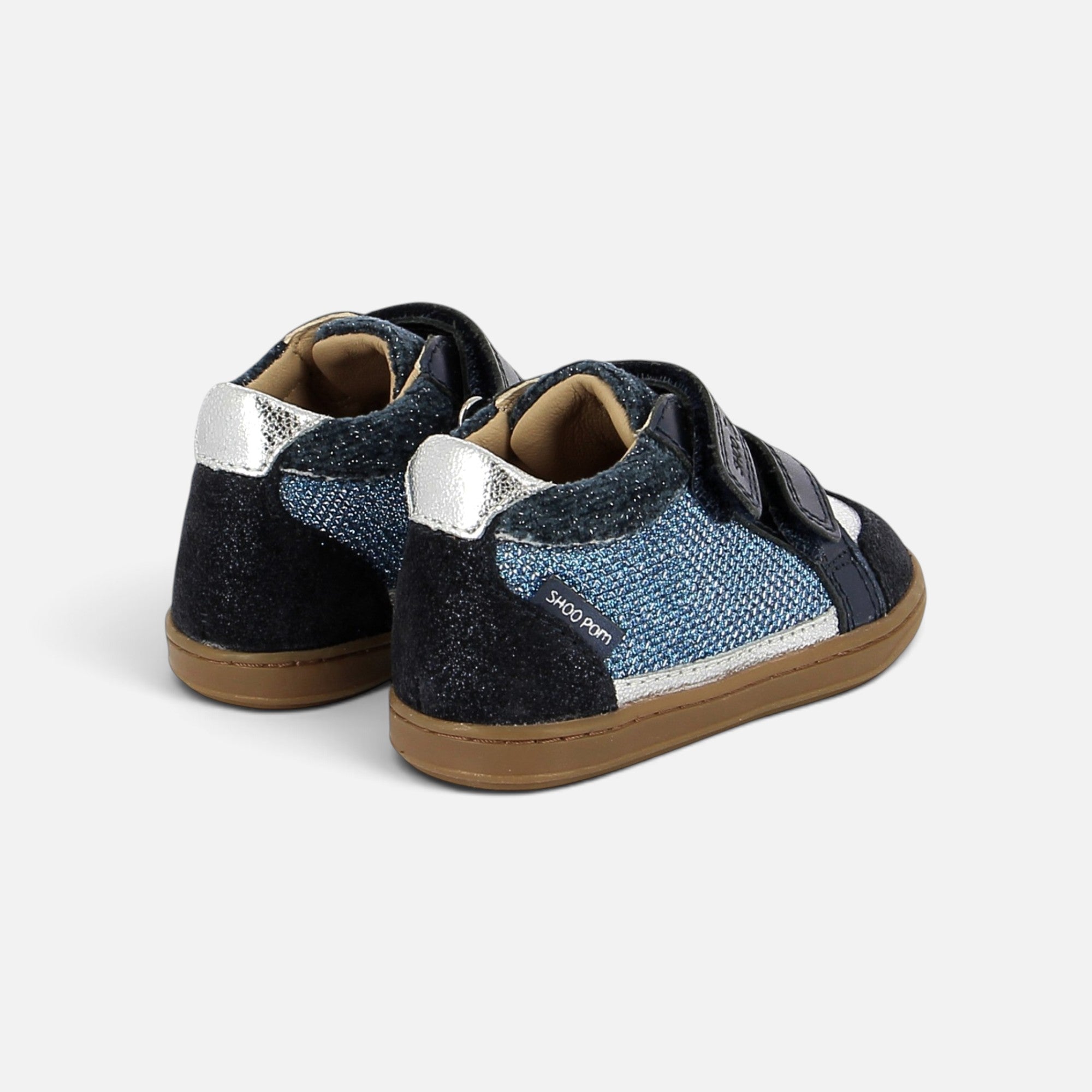 shoo-pom-bouba-easy-co-chaussures-premiers-pas-navy-silver image 3
