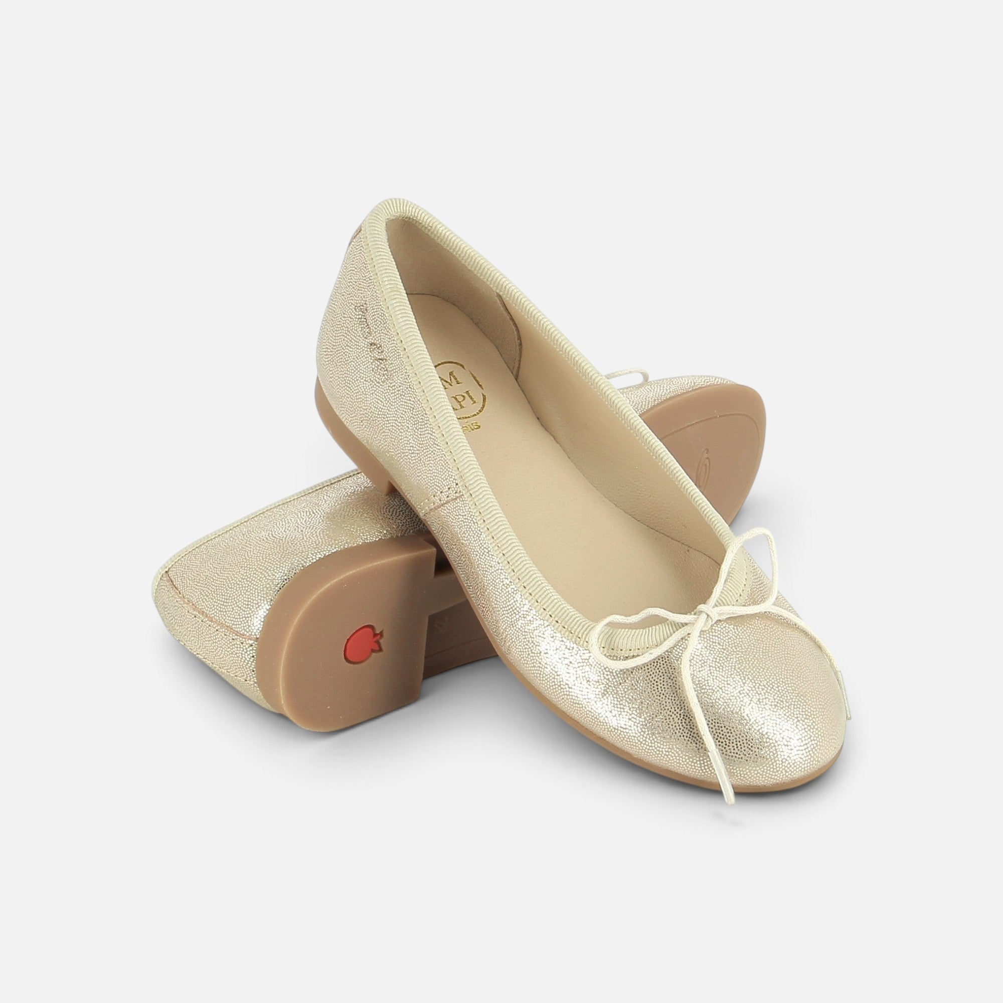pom-d-api-dory-bal-ballerine-velours-paillette-sand-dor image 2
