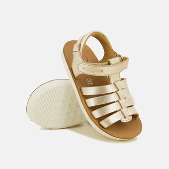 shoo-pom-goa-spart-sandale-cuir-enfant-platinum-laminato image 2